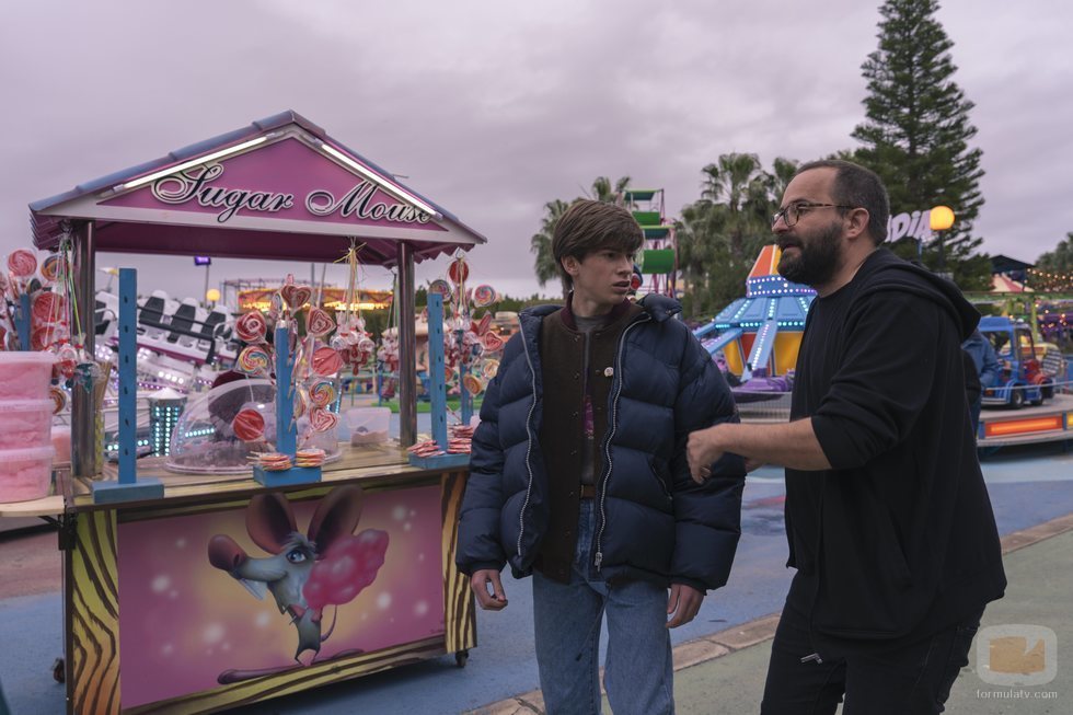 Pau Gimeno y Fernando González Molina en el rodaje de 'Paraíso'