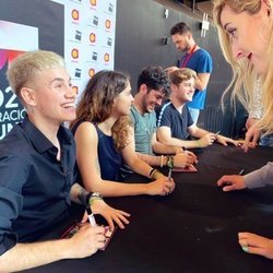 Hugo, Anaju, Rafa y Gèrard, en las firmas de discos de 'OT 2020'