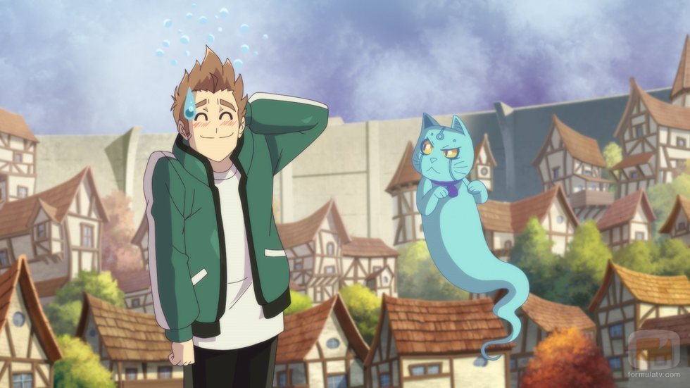 Rubius junto al fantasma Slimmer en 'Virtual Hero'