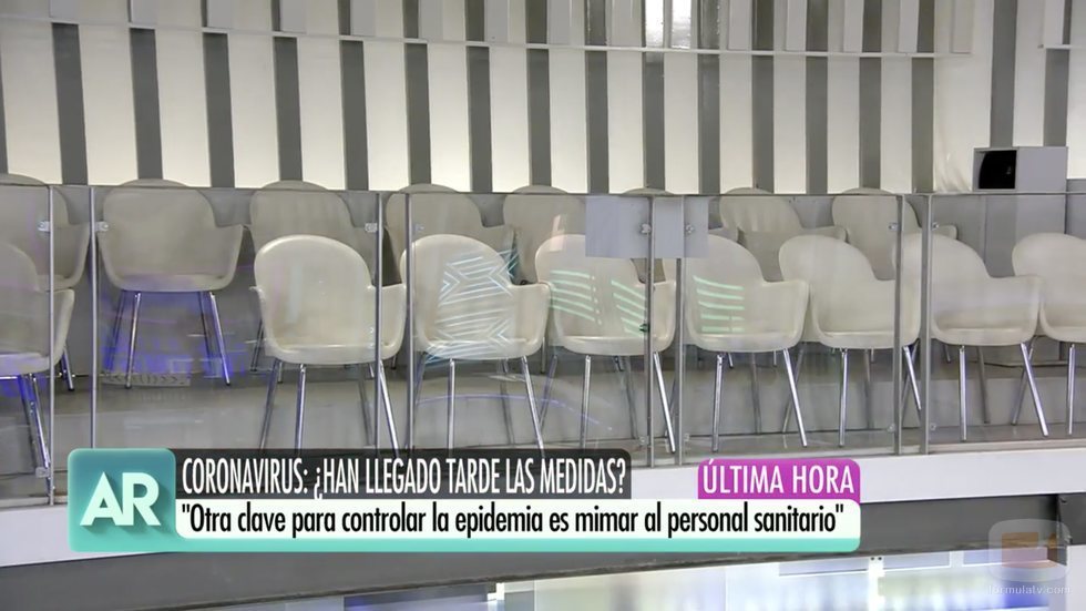 El plató de 'El programa de Ana Rosa', sin público por el coronavirus