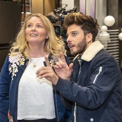 Nicoline Refsing y Blas Cantó en el primer ensayo para Eurovisión 2020