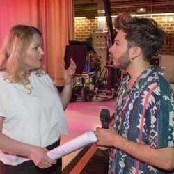 Nicoline Refsing y Blas Cantó en el primer ensayo de "Universo" para Eurovisión 2020