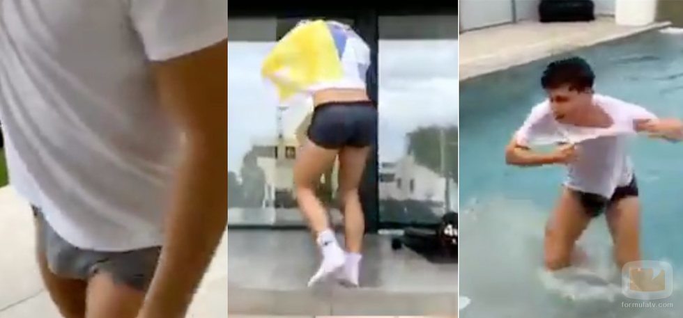 Raoul Vázquez se desnuda en la piscina en un reto viral