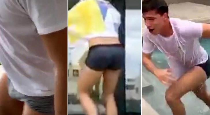 Raoul Vázquez se desnuda en la piscina en un reto viral