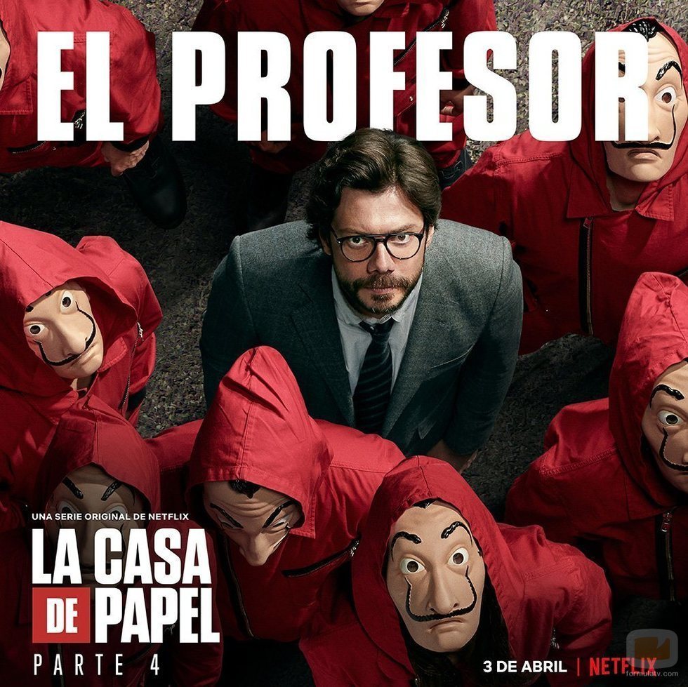 Póster de El Profesor para la cuarta parte de 'La Casa de Papel'