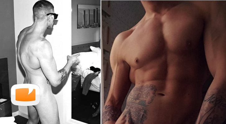 Labrador posa completamente desnudo frente al espejo