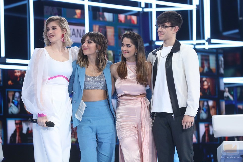 Samantha, Maialen, Anaju y Flavio en la Gala 11 de 'OT 2020'