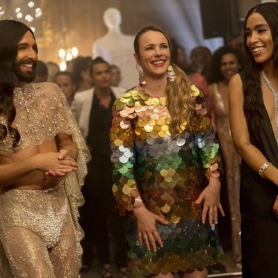 Conchita Wurst y Loreen con Rachel McAdams en 'Festival de la Canción de Eurovisión: La historia de Fire Saga'