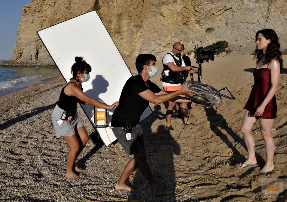 Elena Rivera, rodando una una escena de 'Alba'