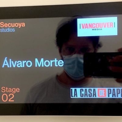 Álvaro Morte en el rodaje de la Parte 5 de 'La Casa de Papel'