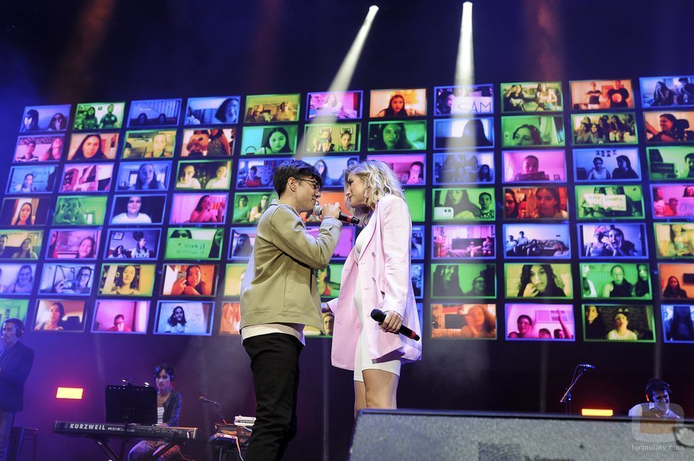 Flavio y Samantha, en el concierto de 'OT 2020' 