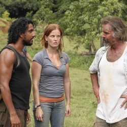 Sayid Jarrah, Charlotte Lewis y Frank Lapidus en 'Perdidos'