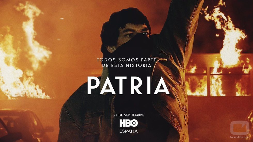 Jon Olivares como Joxe Mari en el póster de 'Patria'