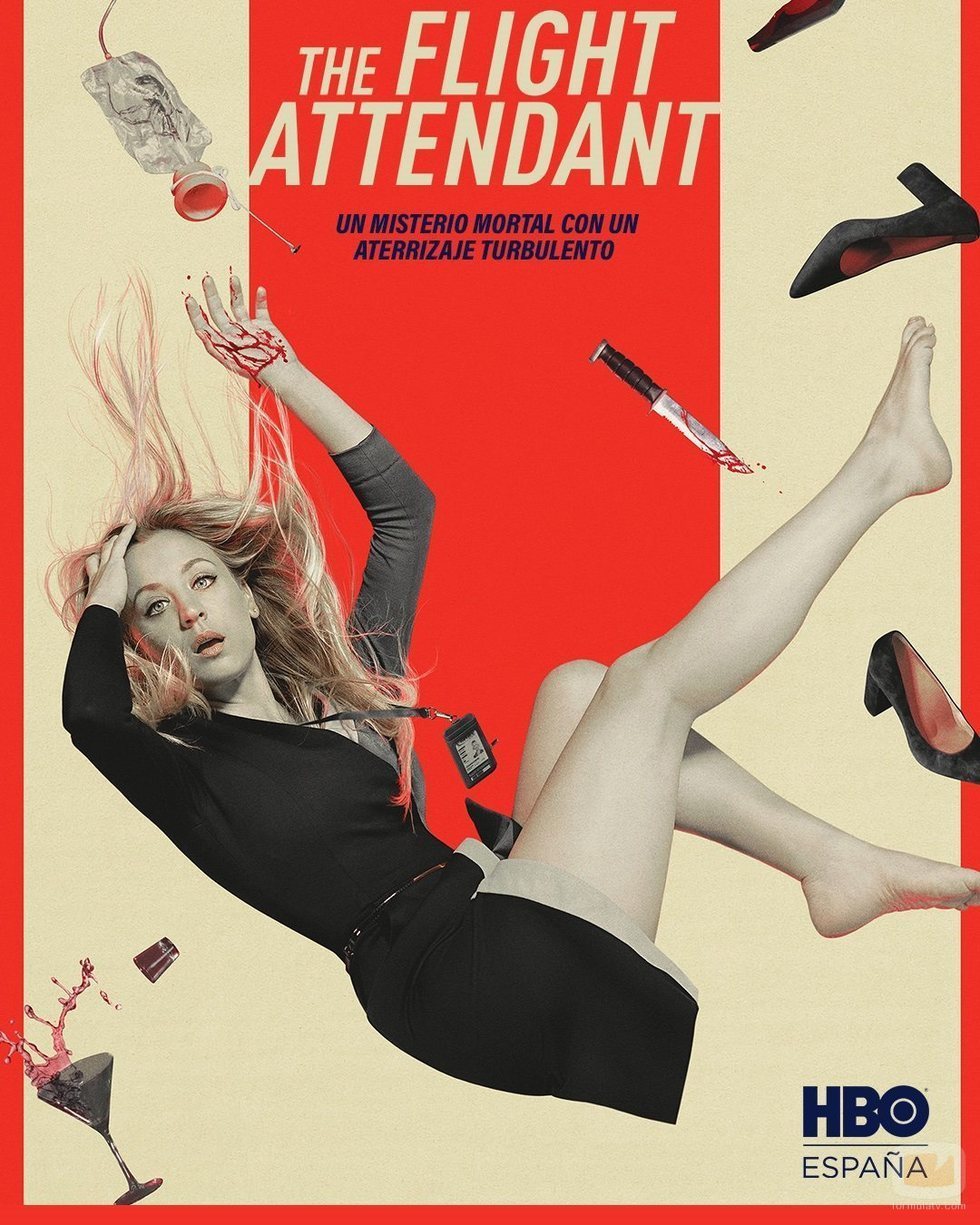 Póster de 'The Flight Attendant', protagonizada por Kaley Cuoco