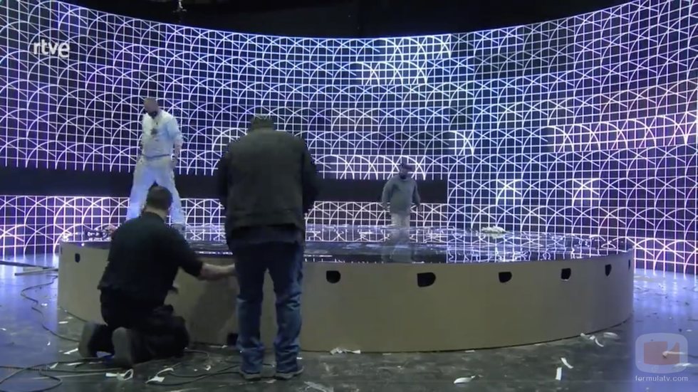 Detalle lateral del escenario de España para Eurovisión Junior 2020