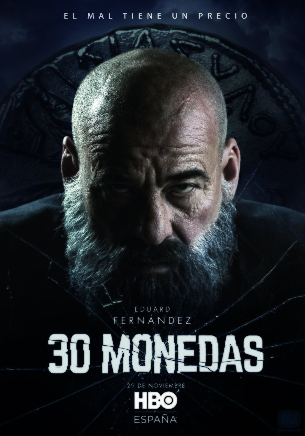 Póster del padre Vergara (Eduard Fernández) en '30 monedas'