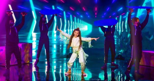Soleá Morente, representante de España, baila su tema "Palante" en la Gran Final de Eurovisión Junior 2020