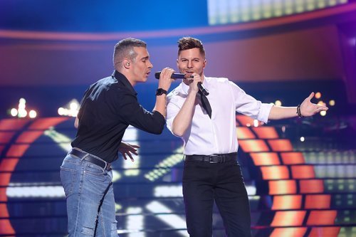 Gemeliers son Ricky Martín y Eros Ramazzotti en la Gala 12 de 'Tu cara me suena 8'