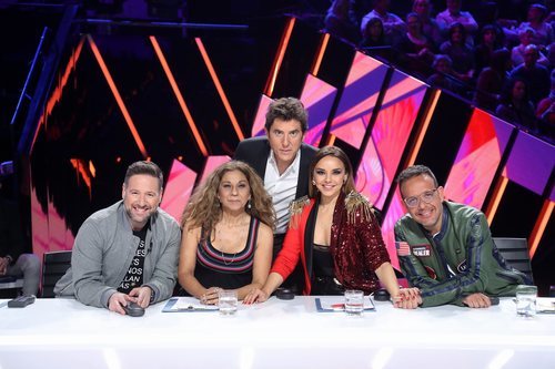 El jurado y el presentador de 'Tu cara me suena 8' en la Gala 12