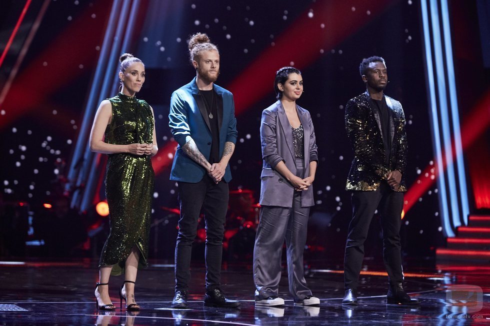 Johanna Polvillo, Curricé, Paula Espinosa y Kelly en la final de 'La Voz'
