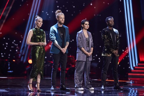 Johanna Polvillo, Curricé, Paula Espinosa y Kelly en la final de 'La Voz'
