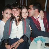 Claudia Salas, Martina Cariddi, Georgina Amorós y Omar Ayuso en el rodaje de la cuarta temporada de 'Élite'