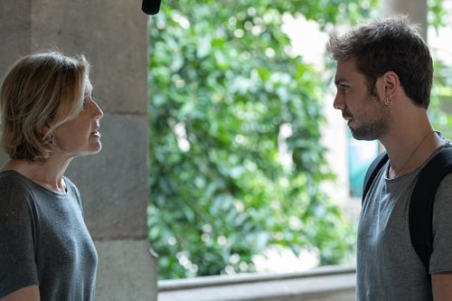 María Pujalte y Carlos Cuevas, en el rodaje de 'Merlí: Sapere Aude 2'