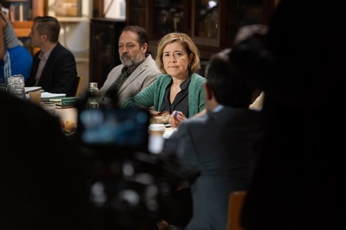 María Pujalte, en el rodaje de 'Merlí: Sapere Aude 2'