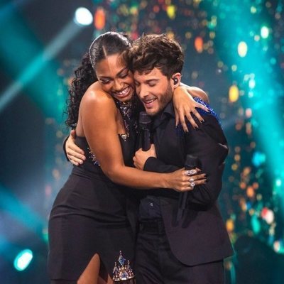 Blas Cantó se abraza con Nia Correia en 'Destino Eurovisión'