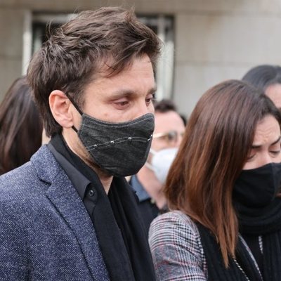 Javián y Geno Machado en el entierro de Àlex Casademunt