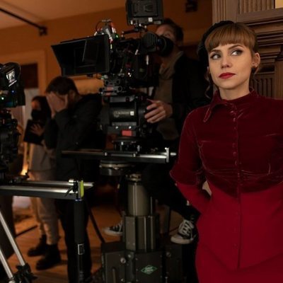 Aura Garrido rodando 'Un asunto privado'