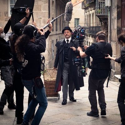 Jean Reno en el rodaje de 'Un asunto privado'