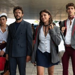 Carla Díaz, Diego Martín, Martina Cariddi y Manu Ríos en la cuarta temporada de 'Élite'