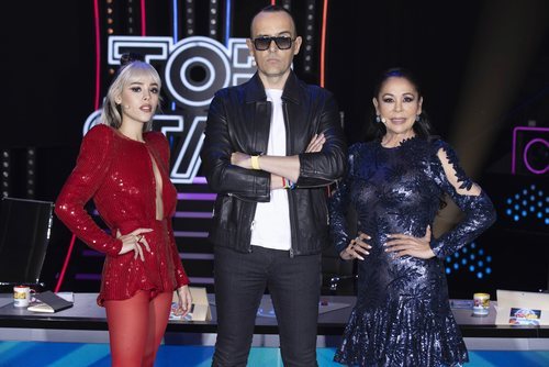 Danna Paola, Risto Mejide e Isabel Pantoja, el jurado de 'Top Star. ¿Cuánto vale tu voz?'