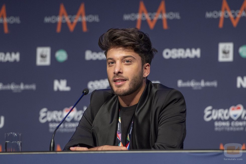 Blas Cantó en la rueda de prensa tras su primer ensayo en Eurovisión 2021