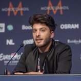 Blas Cantó en la rueda de prensa tras su primer ensayo en Eurovisión 2021