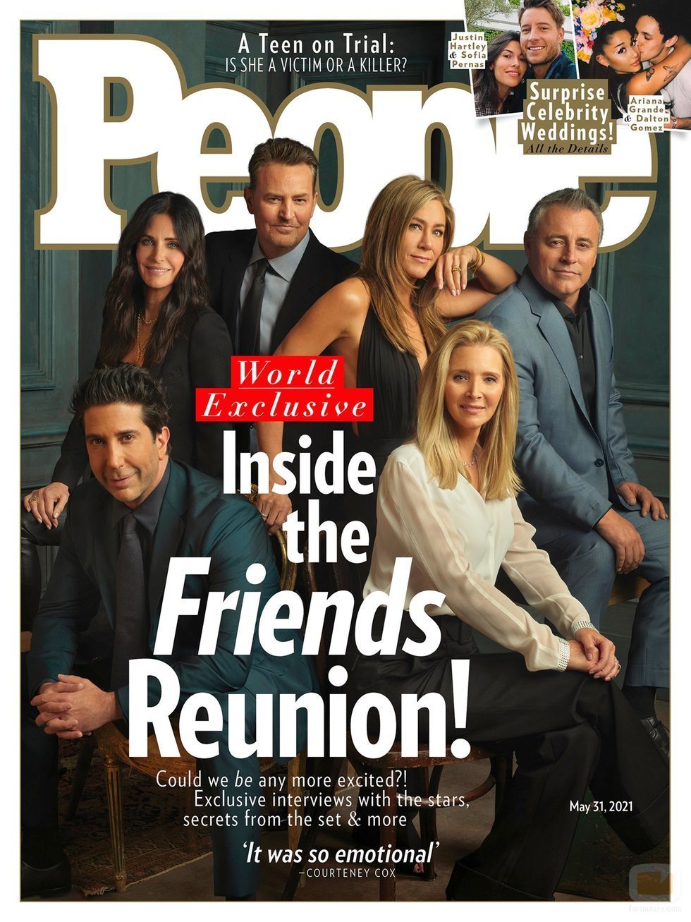 Portada de People con los protagonistas de 'Friends' en su reencuentro