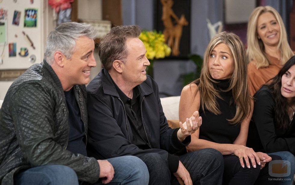 Matt LeBlanc, Matthew Perry, Jennifer Aniston, Courteney Cox y Lisa Kudrow, en el reencuentro de 'Friends'