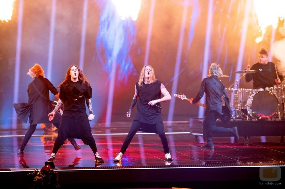 Blind Channel, representantes de Finlandia, en la final de Eurovisión 2021