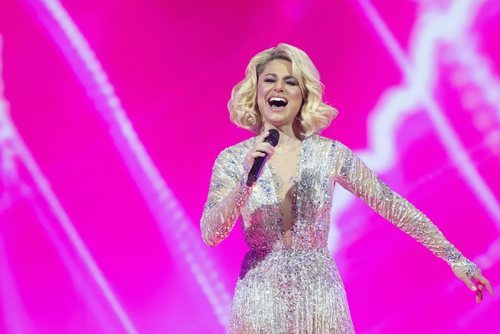 Natalia Gordienko, representante de Moldavia, en la final de Eurovisión 2021
