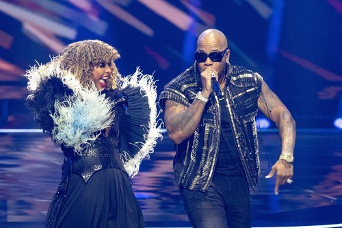 Senhit, representante de San Marino, en la final de Eurovisión 2021 junto a Flo Rida