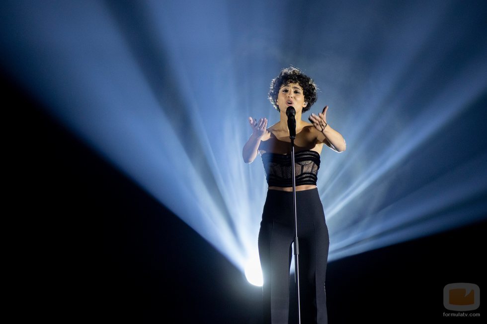 Barbara Pravi, representante de Francia, en la final de Eurovisión 2021