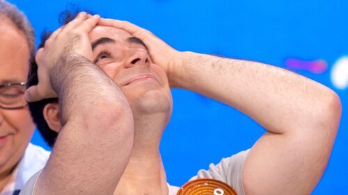 Pablo Díaz se lleva las manos a la cabeza tras ganar el bote de 'Pasapalabra'