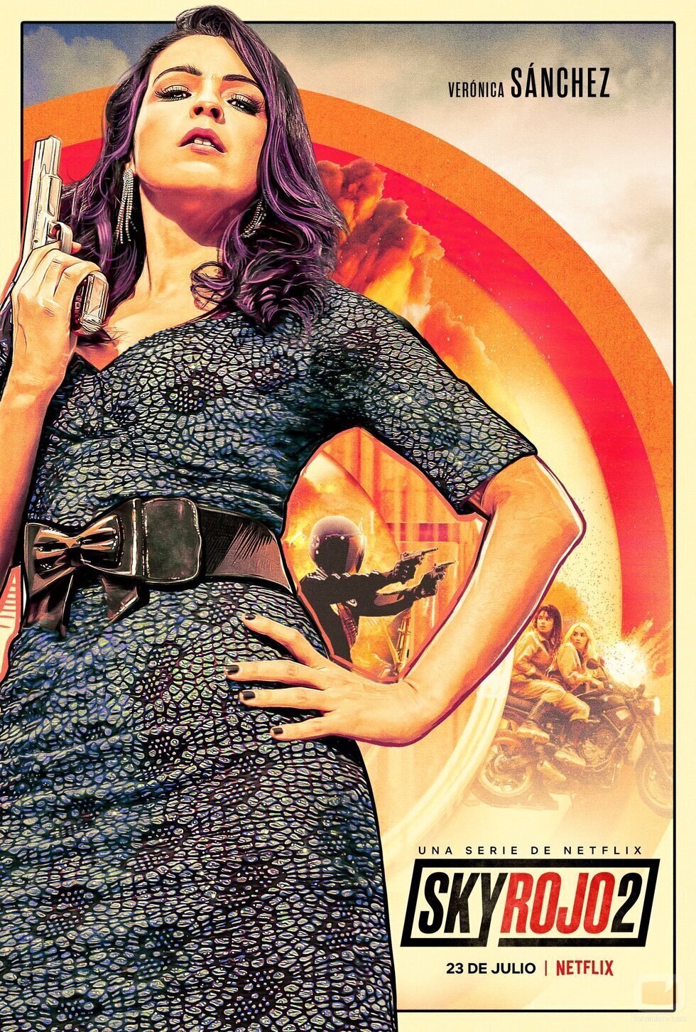 La actriz Verónica Sánchez en un cartel promocional de la serie 'Sky Rojo'