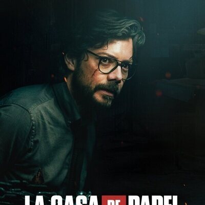 Póster de El Profesor (Álvaro Morte) en la Parte 5 de 'La Casa de Papel'