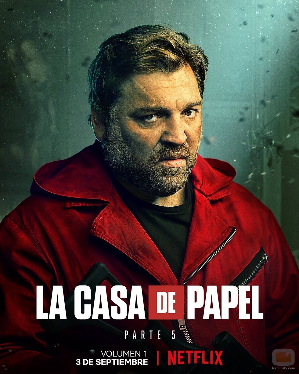 Póster de Bogotá (Hovik Keuchkerian) en la Parte 5 de 'La Casa de Papel'