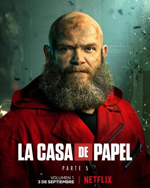Póster de Helsinki (Darko Peric) en la Parte 5 de 'La Casa de Papel'