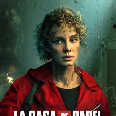 Póster de Estocolmo (Eshter Acebo) en la Parte 5 de 'La Casa de Papel'
