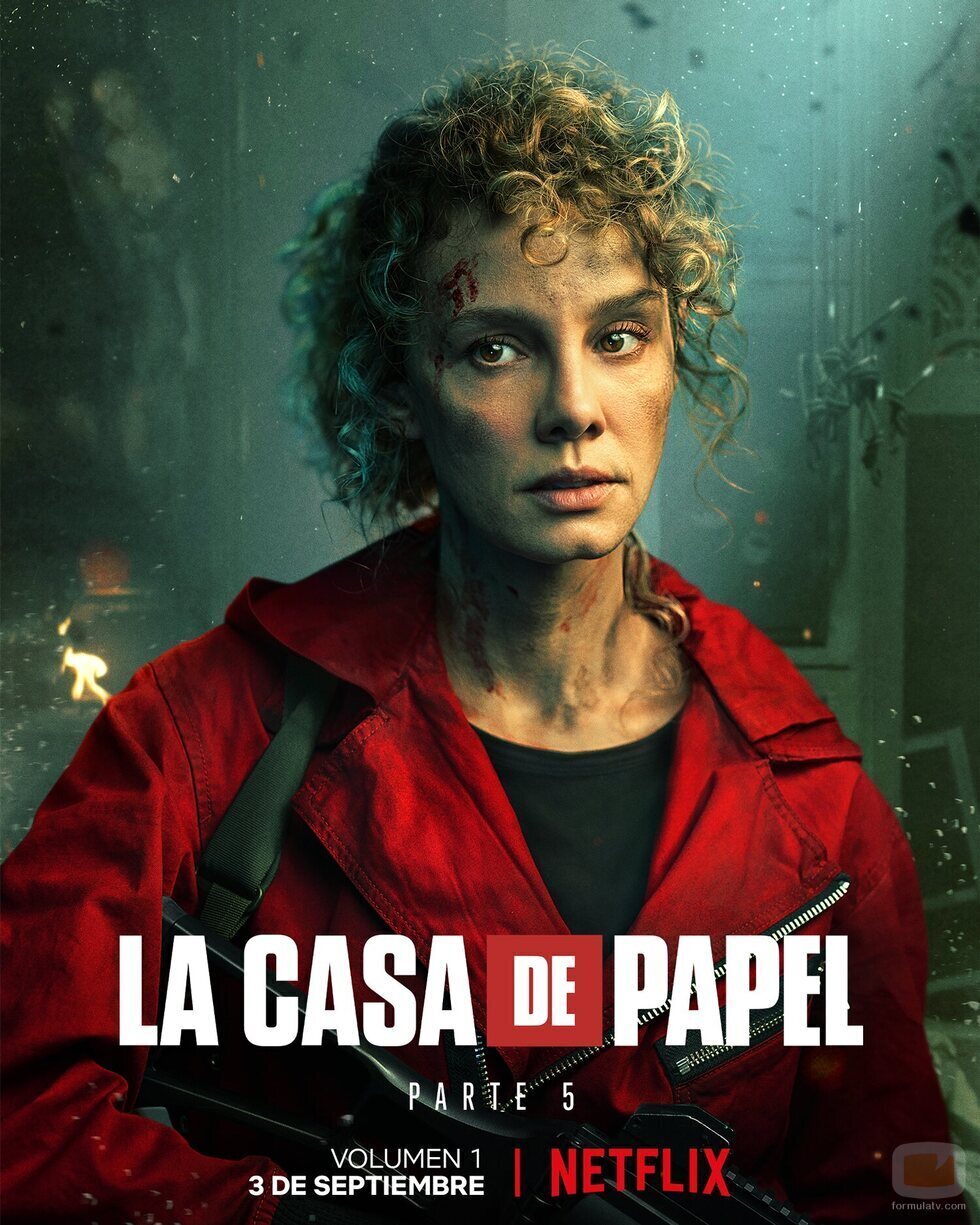 Póster de Estocolmo (Eshter Acebo) en la Parte 5 de 'La Casa de Papel'