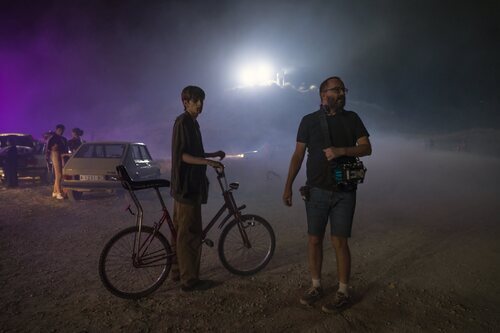 Pau Gimeno y Fernando González Molina rodando la segunda temporada de 'Paraíso'